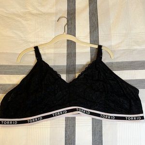 Torrid black lace bralette size 5